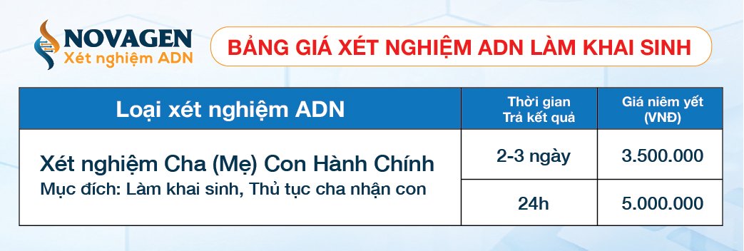 Gia xet nghiem adn lam khai sinh