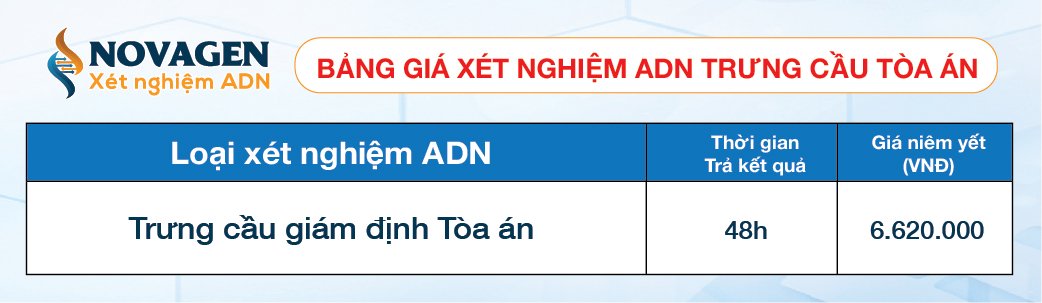 gia xet nghiem trung cau giam dinh toa an